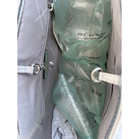 Michael Kors tote carryall jet set medium MK girl print purse bright white multi - Picture 8 of 9